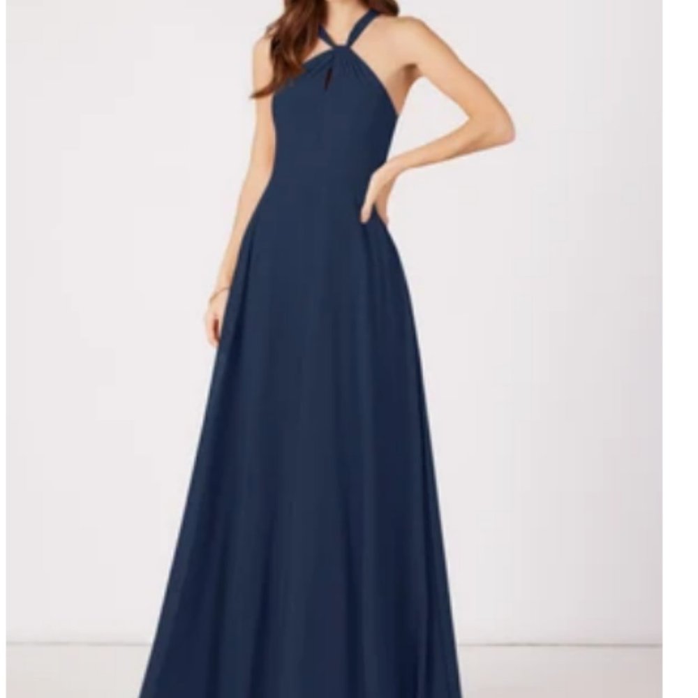 Azazie Genevieve Gown Navy Blue
